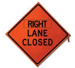 lane closed sign